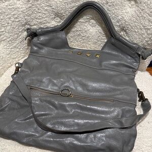 Foley & Corinna Leather Gray two way Tote Bag